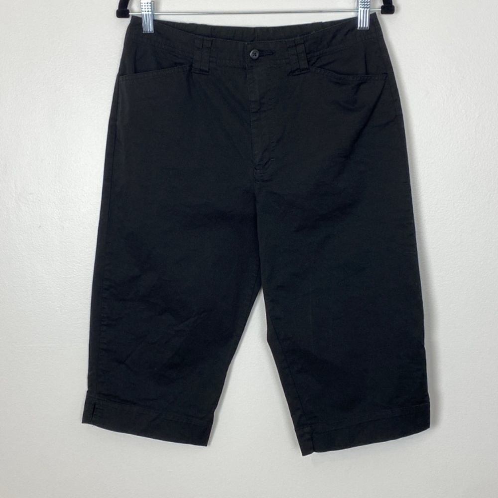 White Stag Capris Womens 10 Black Front Pockets Split Hem Body Stretch Office